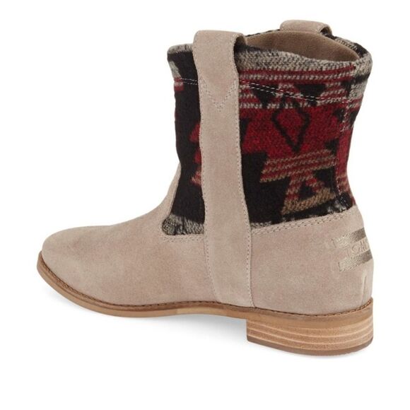 Toms laurel Aztec Desert Ankle boots Taupe Suede Fisherman Core A2 - Picture 2 of 11